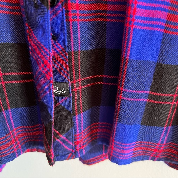Rails Hunter Electric Blue, Black & Red Button Down Flannel Shirt | S - Picture 10 of 10